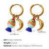 Ocean Wind DIY Dripping Octopus Turtle Pendant Earrings Stainless Steel Gold-plated Cute Earrings