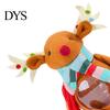 Holiday Keepsake Container Christmas Candy Jar, 3D Plush Reindeer Bear Clear Treat Festive Gift Box with Scarf, Snack Storage for Kids