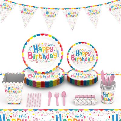 Disposable Color Birthday Plate Tableware Children'S Holiday Arrangement Party Cake Paper Plate Supplies
