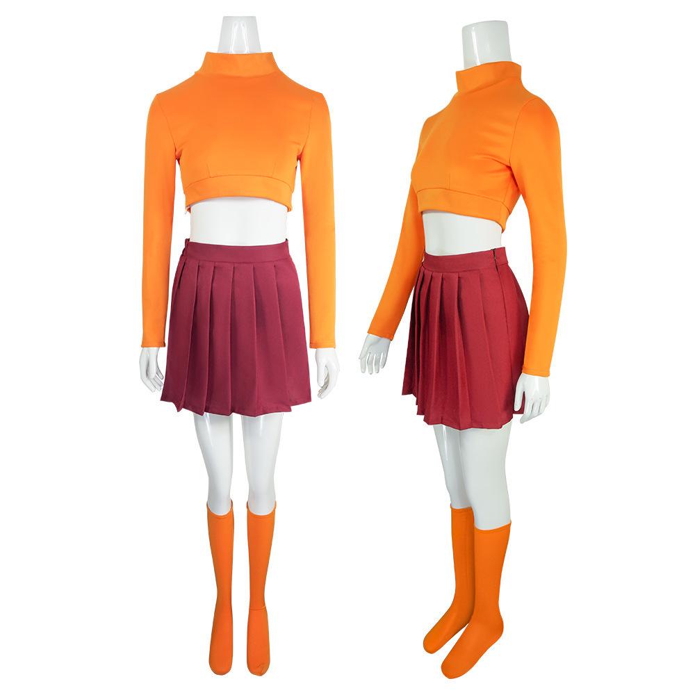 Scooby-Doo Velma Cosplay Costume - Anime-Inspired Halloween Outfit for Women XXL
