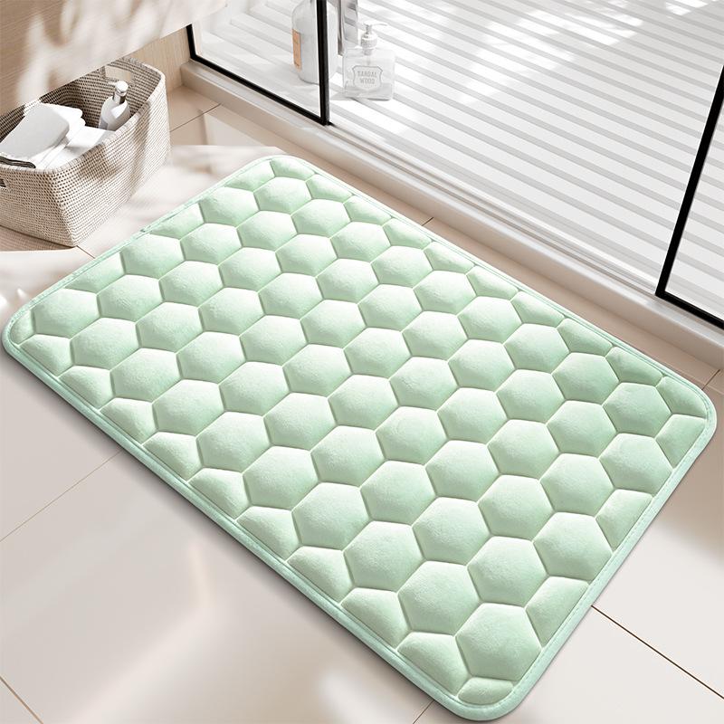 Tappetino da Bagno in Spandex con Memory Foam, Tappeto da Bagno a Nido d'Ape 3D con Supporto Antiscivolo in SBR, Super Assorbente Asciugatura Rapida, Tappetino per Doccia