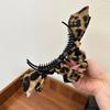 1 Stück Retro Leopardenmuster Schmetterlingsschleife Stoff Hai-Klammer Haarspange Niedliches Tierdruck Haaraccessoire Hai-Haarklammer, Pferdeschwanz-Styling
