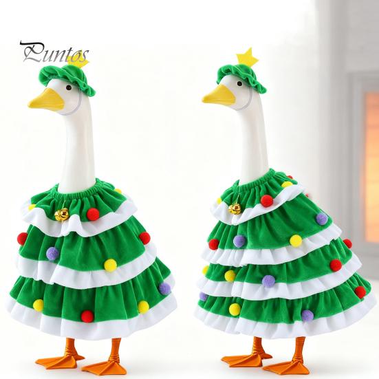 Holiday Yard Goose Attire Halloween Ghost Outfit, Christmas Porch Apparel, Festive Costume for 23 Inch Statue, Outdoor Garden Lawn Decoration Outfit