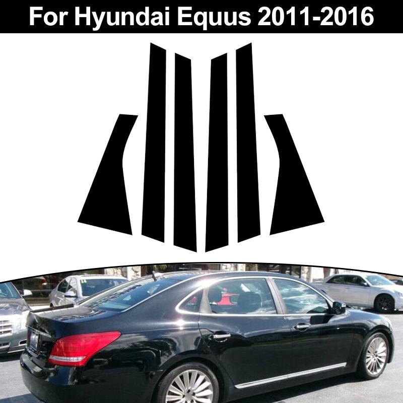 6 Stück Auto Fenster Tür Säule Deal B C Säule Säulenabdeckung Verkleidung Aufkleber Passend für Hyundai Equus 2011-2016 Außen Säulenverkleidung