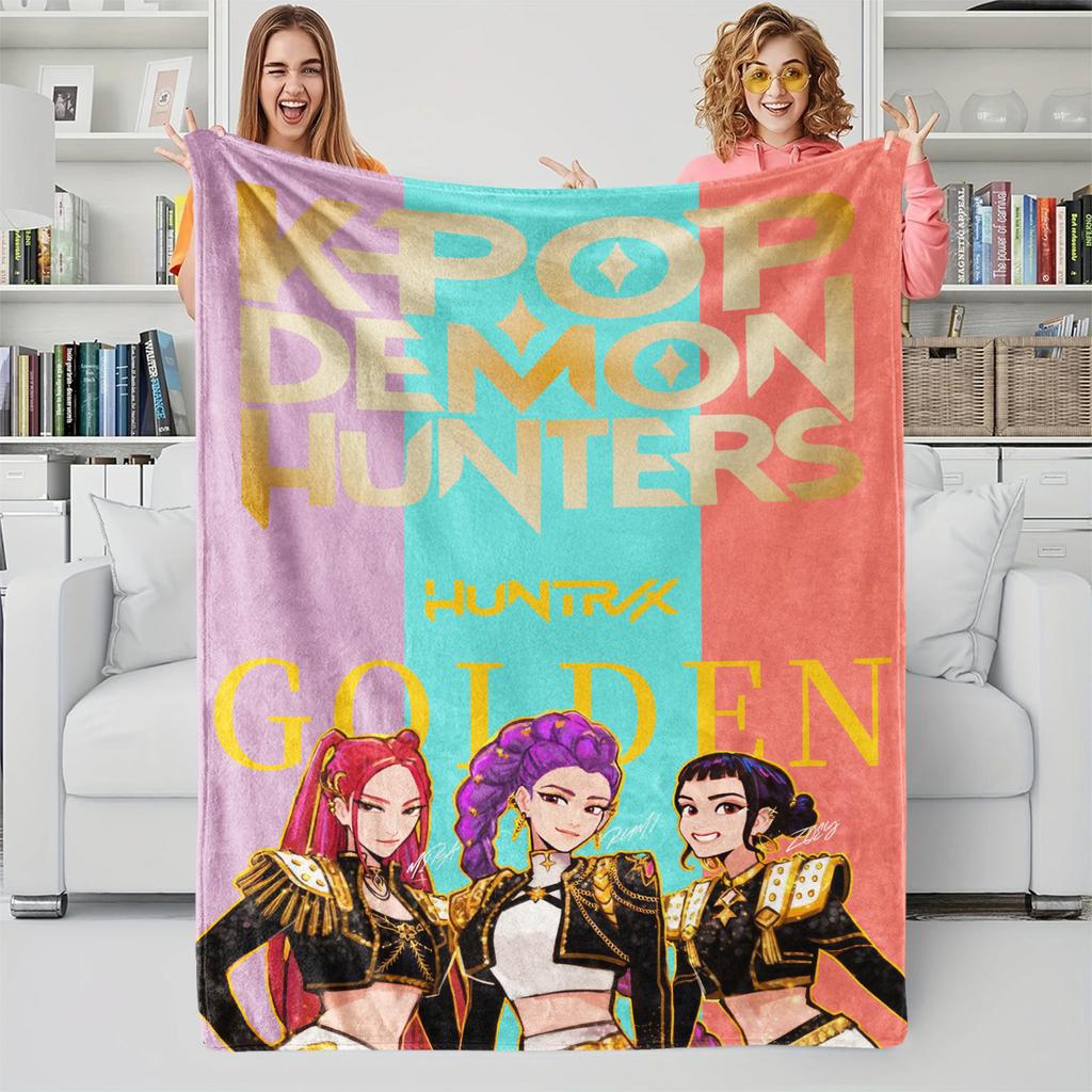 Manta de Cazadores de Demonios K-Pop Manta Caliente de Franela de Anime Regalo para Fans Adecuada para Ocio en Casa Camping Viajes Manta Multifuncional