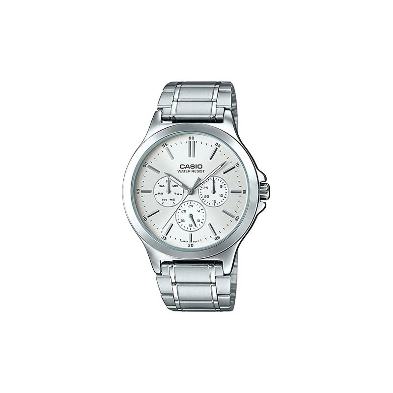 

Casio STANDARD series waterproof quartz movement stainless steel strap Japanese and Korean watch men s watch silver dial MTP-V300D-7A срібний