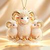 Goat Theme Ornament Gold Colored Car Interior Hanging Decor Acrylic Hanging Pendant Acrylic Christmas Hanging Ornament For Home