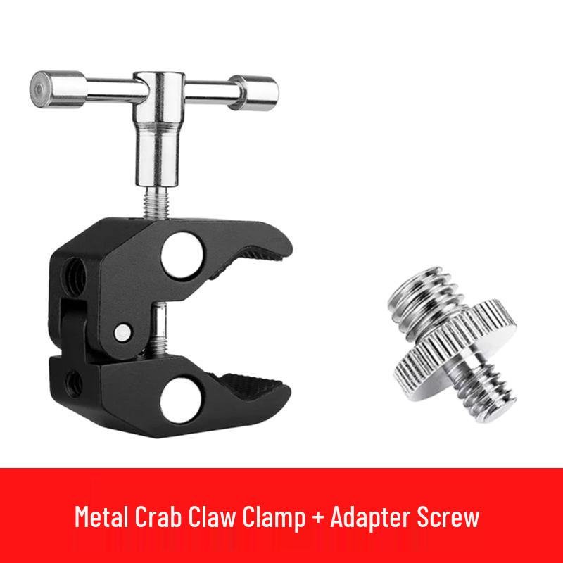 Mobile Live Streaming Stand with Metal Extension, Rotating Ball Head & Double 1/4 Clip - Multi-functional Desktop Magic Arm.