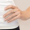 PERLINEA - Genuine Freshwater Cultured Pearl Ring Button 6-7 Mm Gold - Adjustable Size - 925 Silver - Women's Jewelry