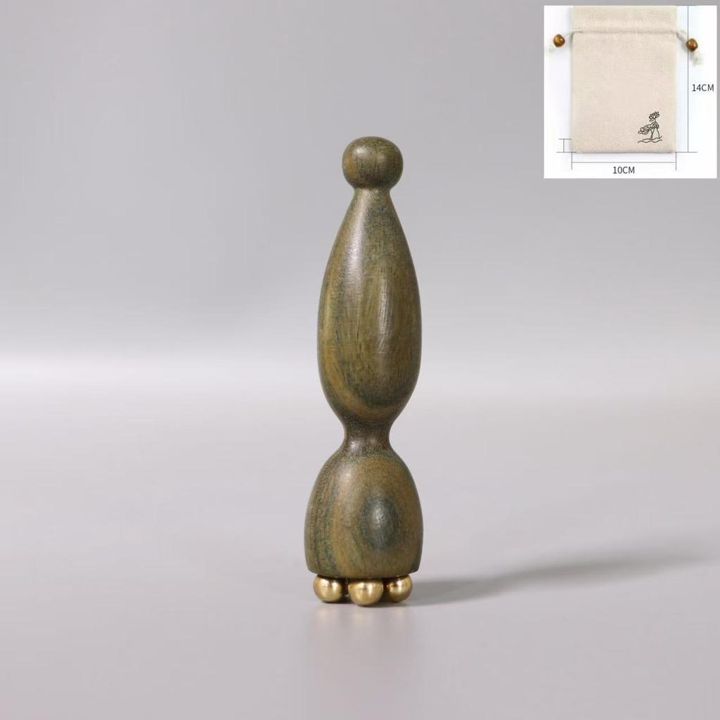 Green Sandalwood Horns Lotus Pod Massager, Eye Points, Suzaku Three-pecking Massage, Dredging Meridians, Purple Light Sandalwood Pinch Stick