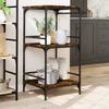 VidaXL Kitchen Trolley, Storage Shelf with Wheels, Organizer for Living Room Bathroom Office Toilet, Smoked Oak 842338