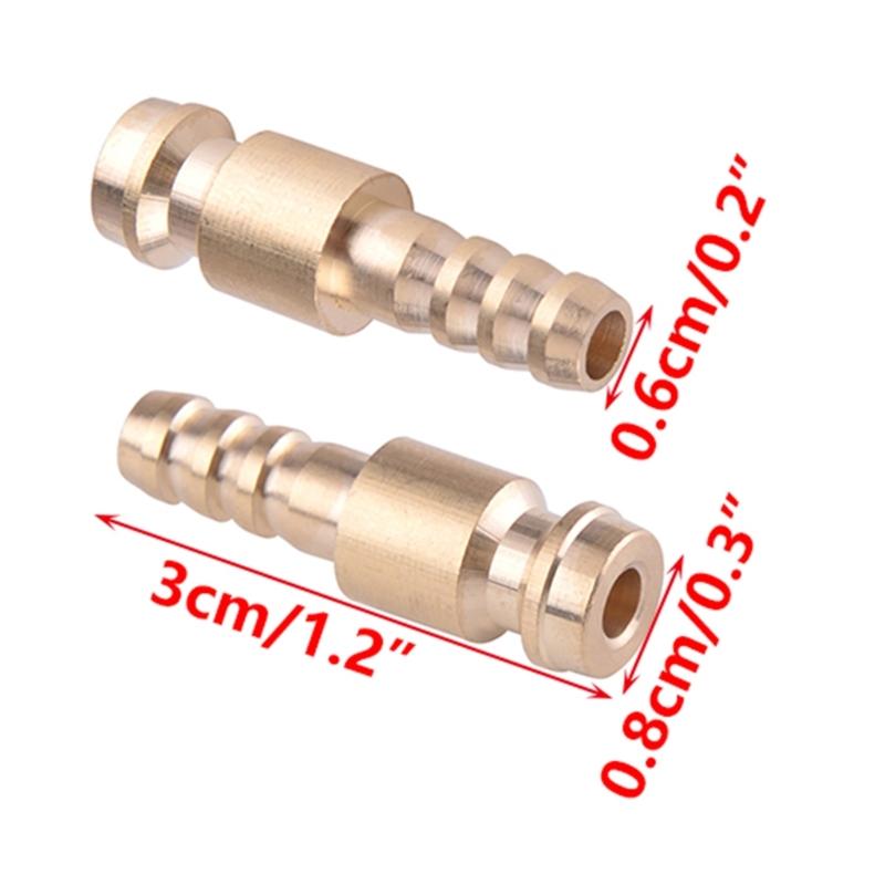 2Pcs 6mm Gold Dia. Gas & Water Male Adapter Quick Connector Replacement Fit for TIG Welding Torch Intake