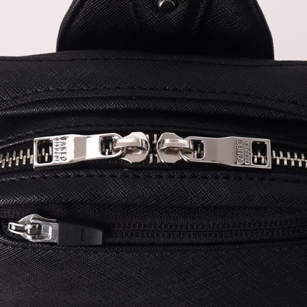 Takeo Kikuchi Men's Slim-Density One-Shoulder Bag (G8701062) in Saffiano-Style Black (019) 00 (FREE)