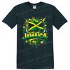 Jamaika Flagge T-Shirt mit tropischen Trommeln Reggae Inselstolz Lebendiges Grafik-Kunst-T-Shirt