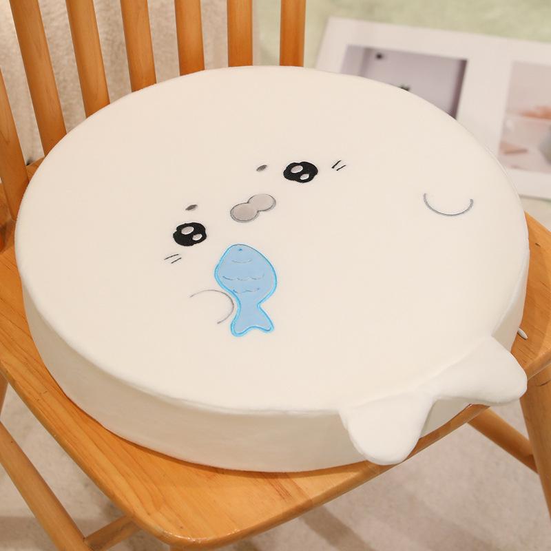 Seal Cartoon Plush Memory Foam Seat Cushion Cute Office Chair Pad for Long Sitting 38x7cm 024kg 1290₽