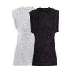 Sequin Dress For Women With High Waist Short Skirt For Winter Party Wear