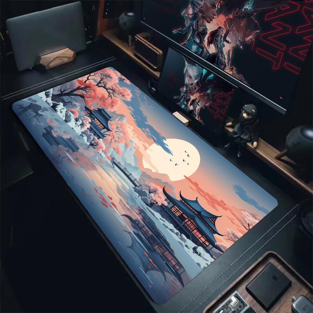 Cherry Blossom Snow Mountain Scenery large Mouse Pad Desk Mat Gaming pad NonSlip office mouse carpet desk accessories mousepads