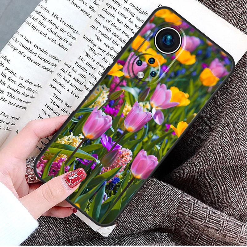 Spring Tulips Flower Case For Honor Magic 5 6 7 8 Pro Honor Win RT X9d X9c X9b X9a X8c X8b 50 70 90 400 200 Lite