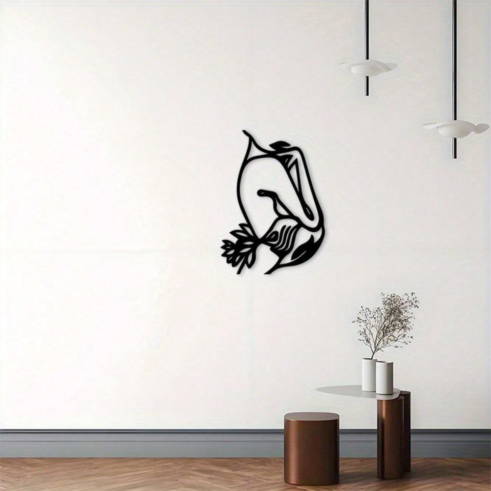 Lotus Flower Metal Wall Art Black Iron Home Decor For Living Room Bedroom Wedding Gift