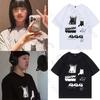 GIDLE YUQI Same T Shirt Fashion Cartoon Cute Print Unisex Women Summer Tshirt Kpop High Quality Cotton Loose Short Sleeve Tee Tops