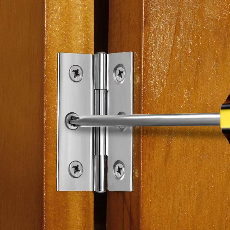 New 10pcs Stainless Steel Door Hinges Cabinet Doors Windows Wooden Box Flat Hinge Home Furniture Hardware Accessories