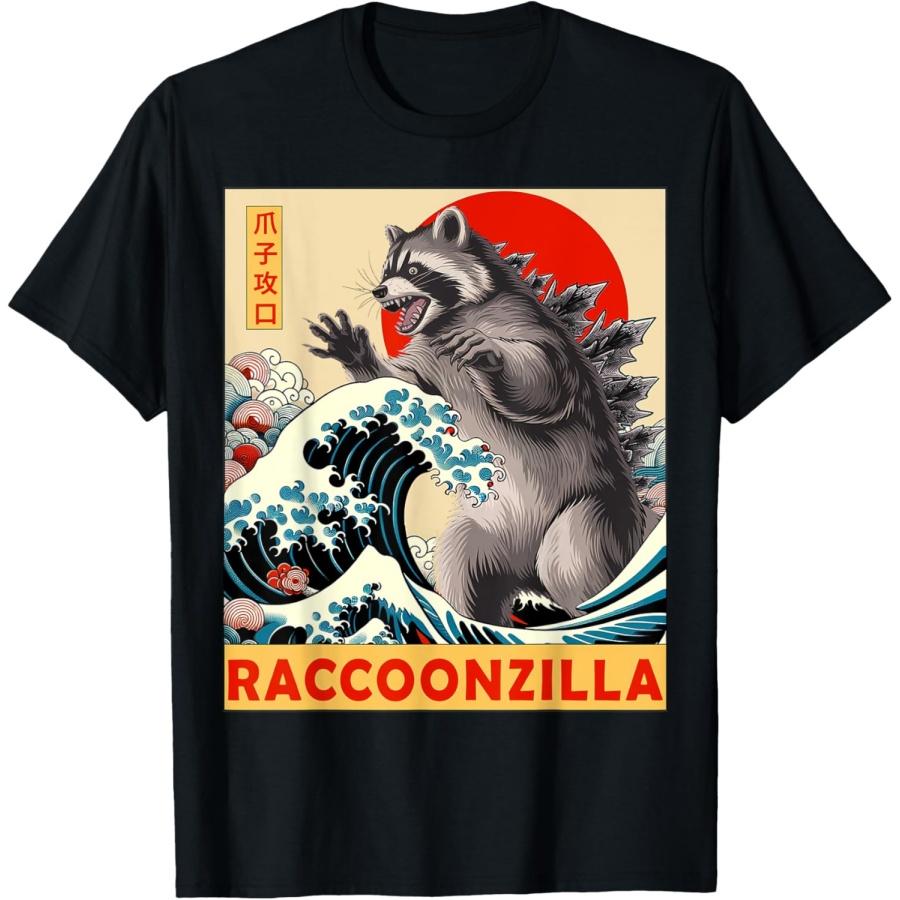 Raccoon Japanese Art Funny Racoon Gifts For Men Women Kid T-Shirt XXXXXL чёрный