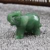 Elefante Exquisito Esculpido à Mão Pedra Natural Jaspe Turquesa Malaquita Cristal de Quartzo Ornamento Para Elegância Atemporal