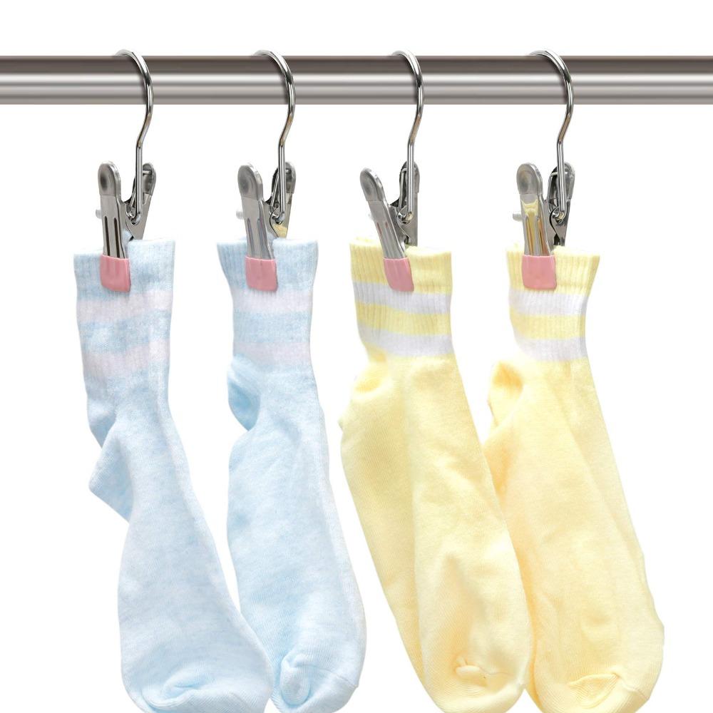 5pcs Stainless Steel Clothes Drying Hanger Antislip Clothes Clips Portable Hangers Clip  Home