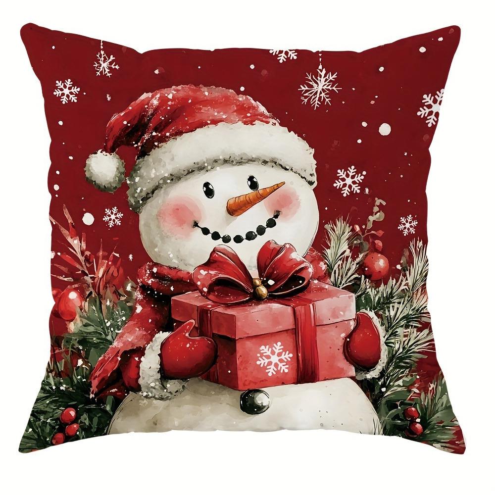 

Рождественское украшение наволочка Счастливого Рождества Санта-Клаус Снеговик узор подходит для дома комната диван подушка чехол подарок 40x40cm