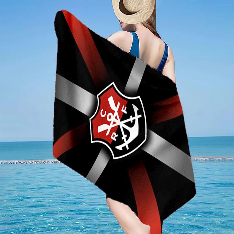 Serviette de plage Emblème de Club de Football, Microfibre Super Douce, Cadeau pour Elle/Lui, Anniversaire, pour Piscine, Plage, Voyage, Décoration d'Intérieur Cadeaux pour Fans