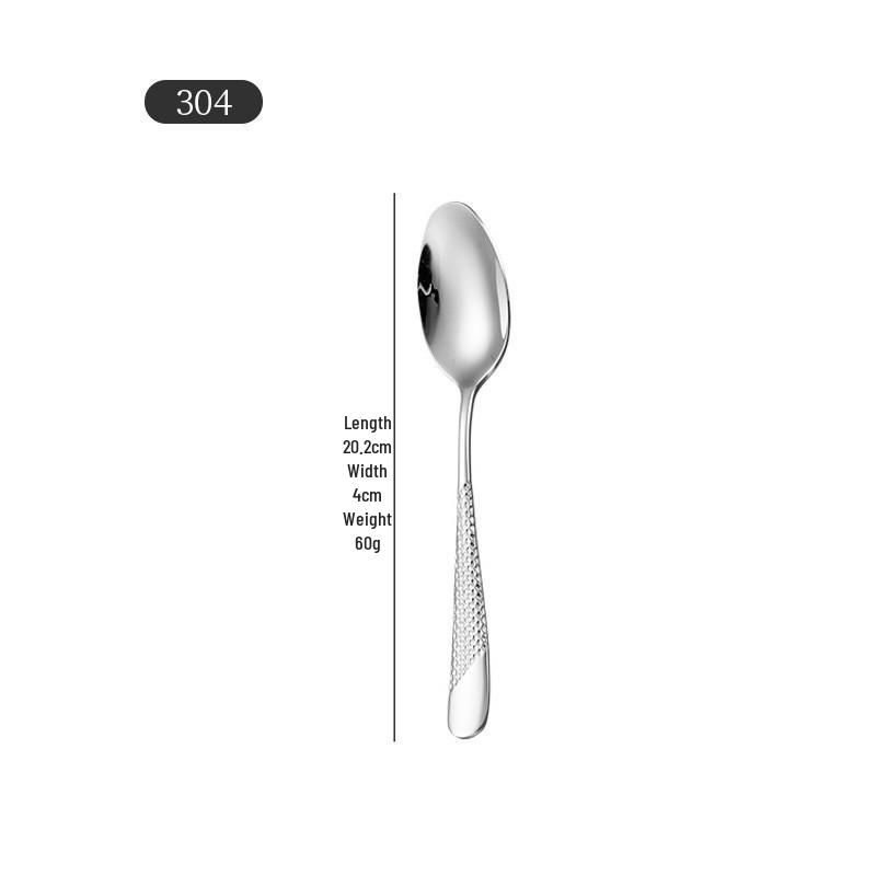 Cross 304 Stainless Steel Star Diamond Tableware Set: Steak Knife, Fork, Spoon, and Teaspoon for Home and Hotel Use