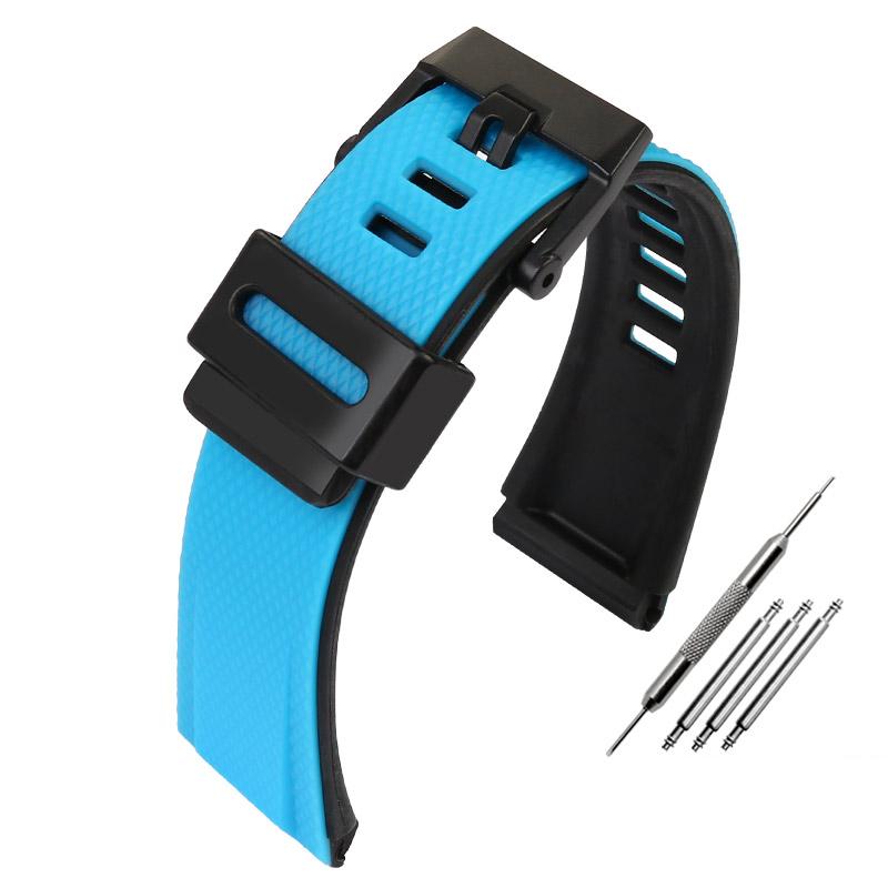 

Резиновый ремешок для Casio G-SHOCK Octagonal GA 2000 GA-2000-1A2 PRG-650 Браслет для часов Водонепроницаемый браслет Силиконовый спортивный ремешок 24 мм 24mm небесно-голубой