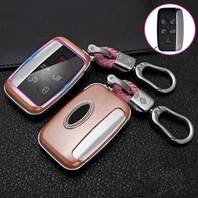 Car Key Case Cover For Land Rover A9 Range Rover Sport Evoque Freelander 2 Jaguar Xe Xj Xjl Xf C-X16 V12 Guitar F X Typ Keychain