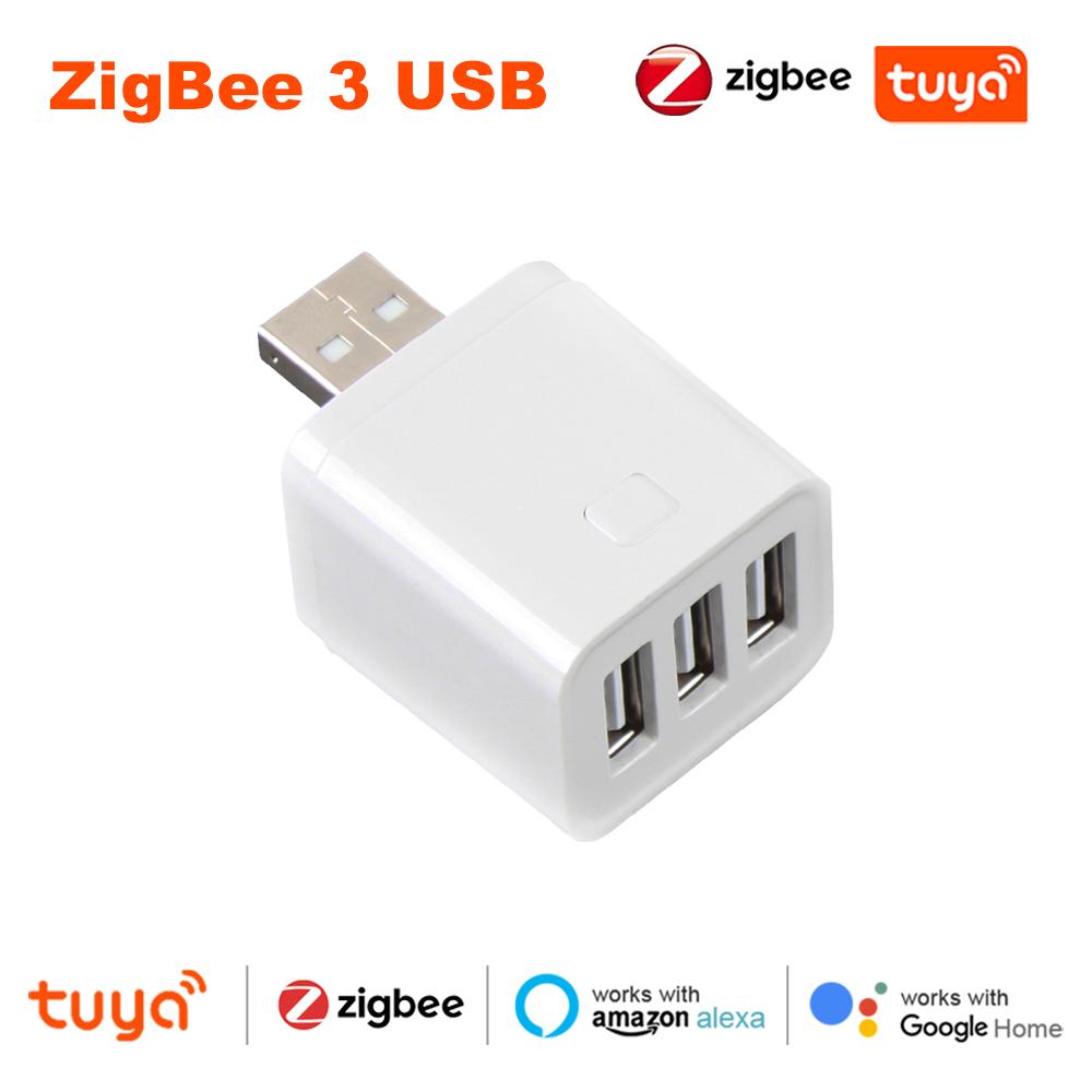 Tuya Smart WiFi Zigbee 1-3 Gang USB Adaptor Switch 5V Mini USB Power Adaptor Smart Life Control Works with Via Alexa Google Home