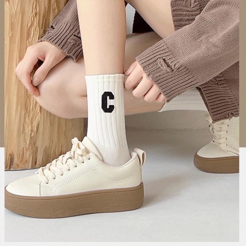 Socks Women'S Versatile Medium Tube Socks Trend Cotton Socks Women'S Medium Tube Socks