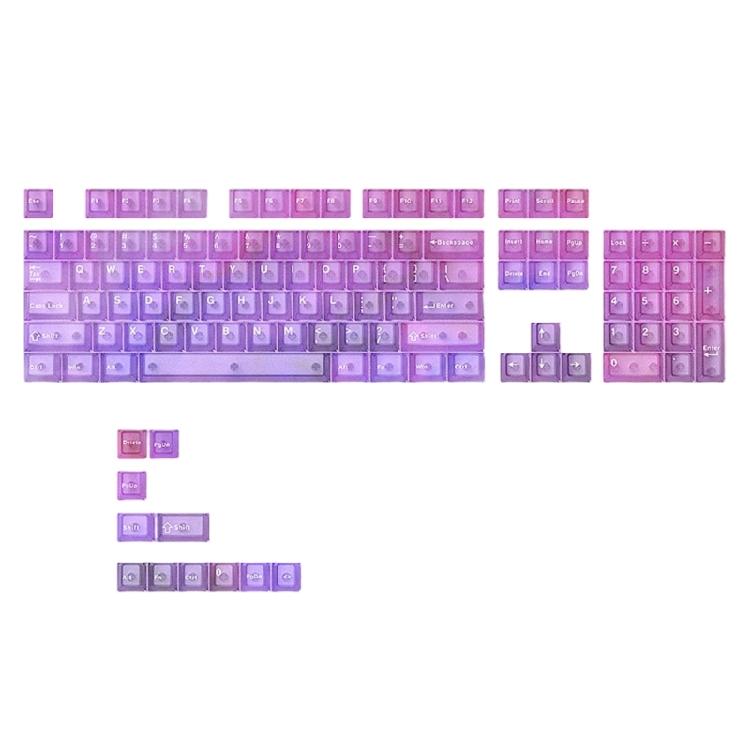115 Key Full Set Clear PC Keycaps With Coating Dye-sublimation Keycap Enhances Durability And Light Diffusions