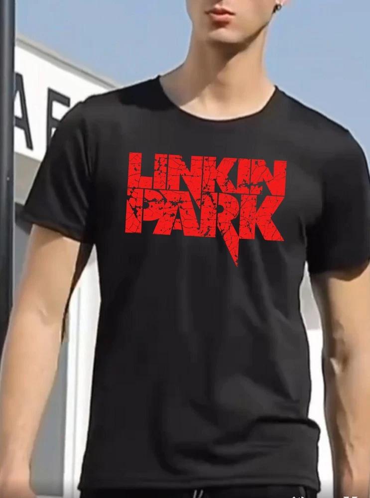 Linkin P red logo image on a Black TShirt made of a nice breathable polyester XL
