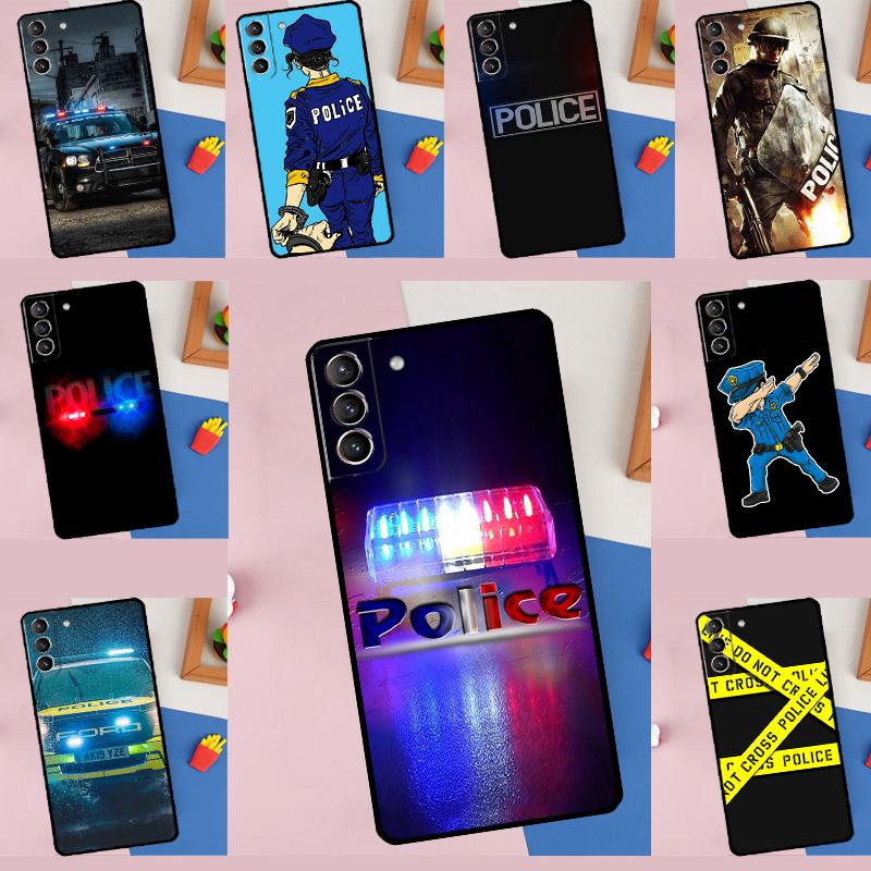 Police Phone Case For Samsung Galaxy S25 Ultra S9 S10 S20 S22 S21 S23 Plus S24 FE Portector Cover