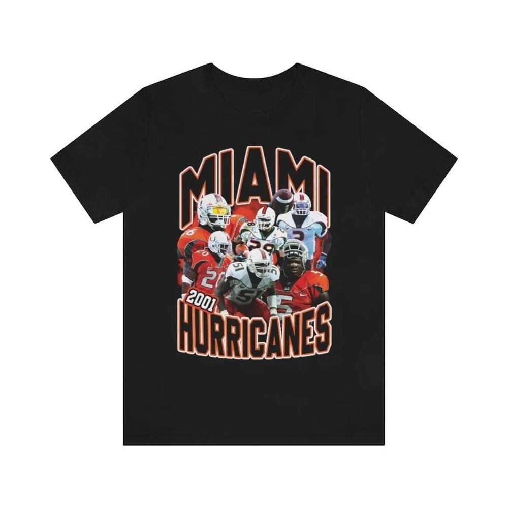 New Miami Hurricanes 2001 Football T-Shirt Sport Gift For Fans Unisex T-Shirt XXXL