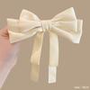 2pcs Long Tassel Ribbon Bow Headband Elegant Solid Color Girls Hair Accessories Double Layer Hairpin Hair Grips