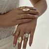 Stainless Steel Irregular Line Wrap Ring for Women Men Gold Plated Geometric Flower Leaves Ring Trendy Waterproof Jewelry Gifts