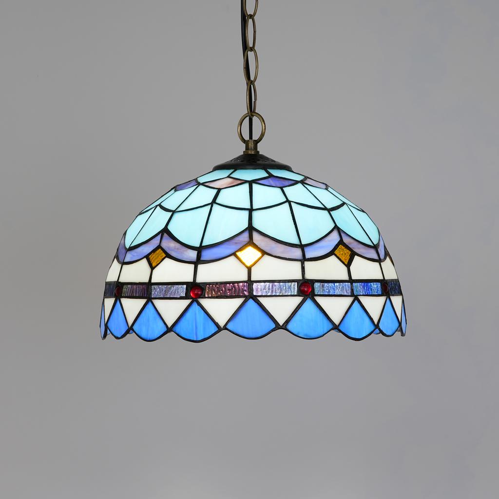 Vintage Pendant Lights Mediterranean Baroque Stained Glass Hanging Lamp Led Kitchen Lighting Fixtures Home Loft Decor