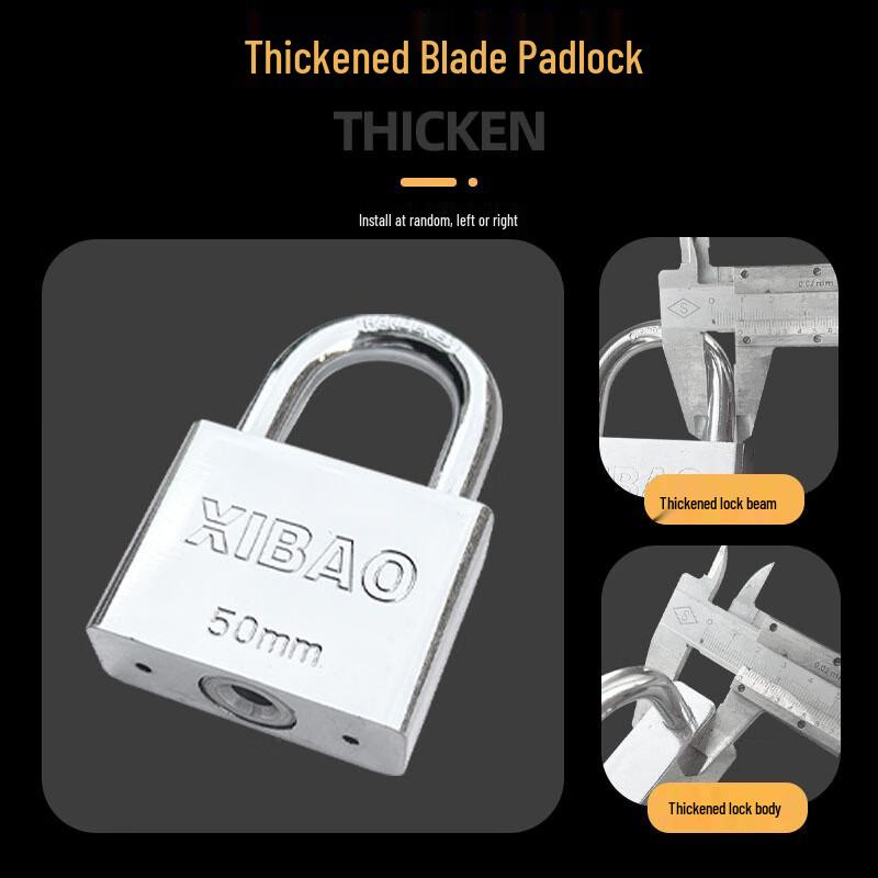 40mm Stainless Steel Square Padlock with 4 Keys