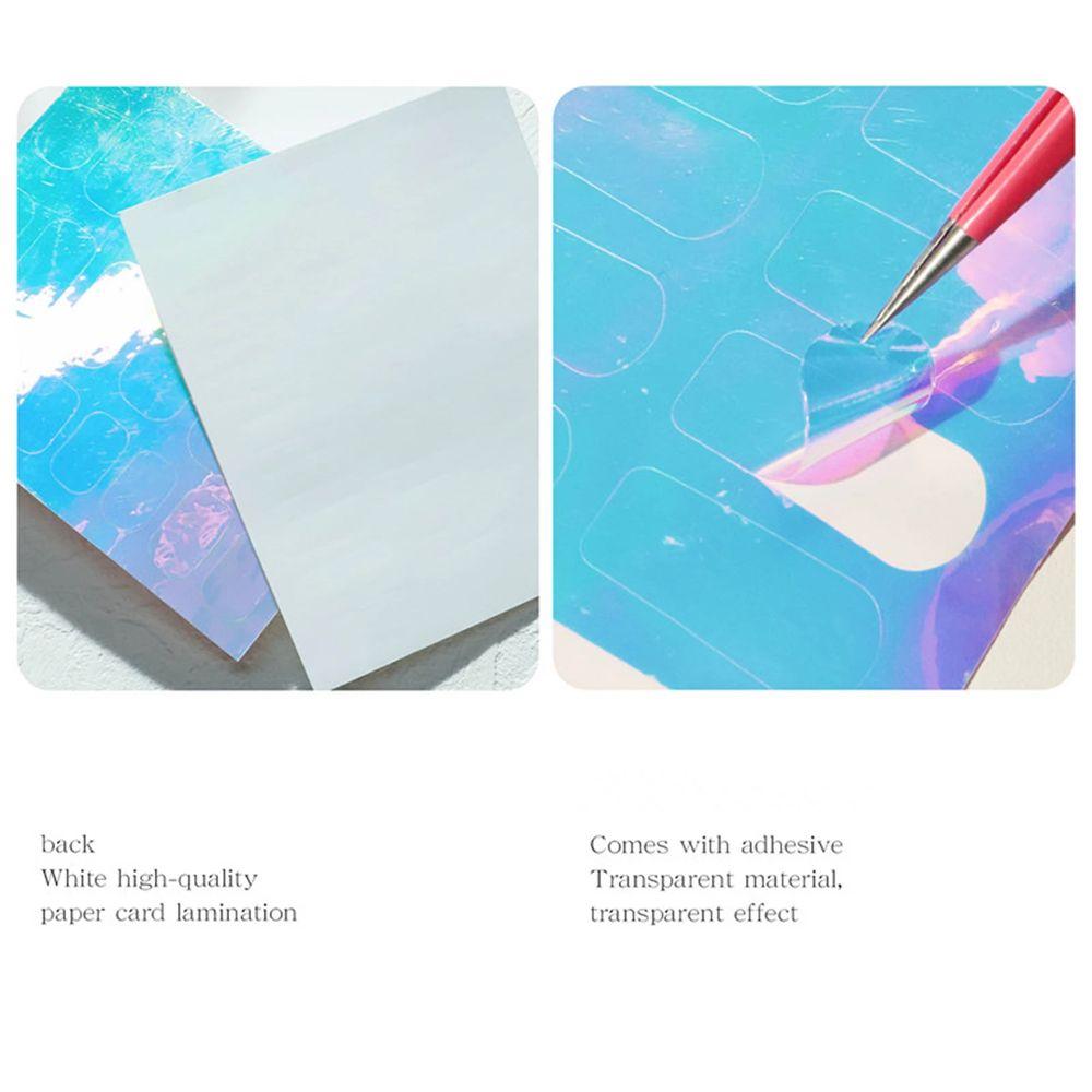 Film Self-Adhesive Nail Ice Cube Sticker Aurora Nail Foils 3D Cellophane Paper Laser Nails Film