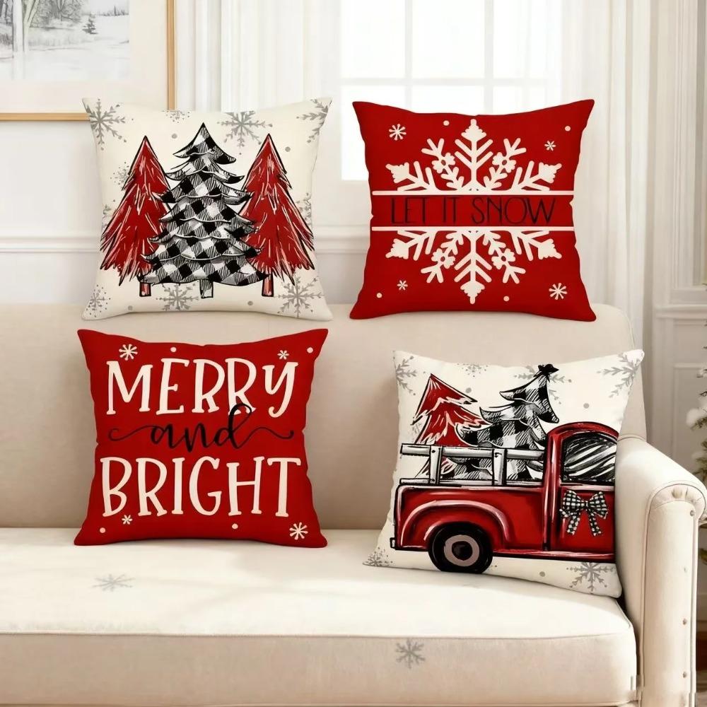 Weihnachts-Kissenbezüge 45x45cm Kissenbezüge Navidad Xmas Wurfkissenbezüge Für Zuhause Sofa Weihnachtsdekorationen