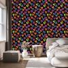 Neon Glitter Hearts Wallpaper Black and Orange 50x1000