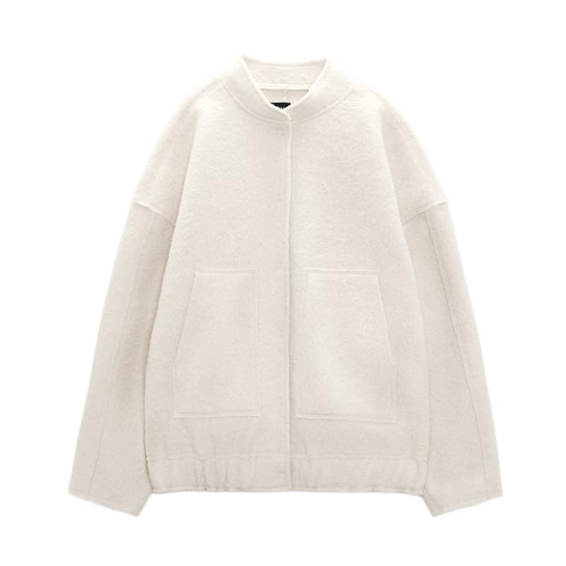 Женская новая свободная универсальная куртка-бомбер с карманами и декоративными скрытыми — фото 11