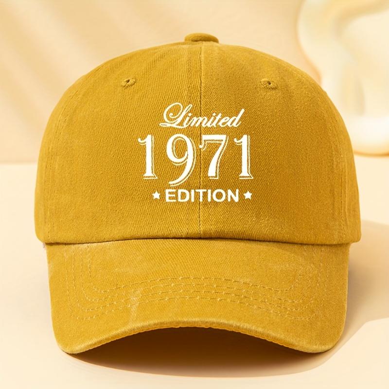 Eine Unisex-Mode-Baseballkappe mit aufgedruckten Buchstaben im klassischen Vintage-Wasch-Design, leicht, für den Außenbereich, mit gebogenem Schirm