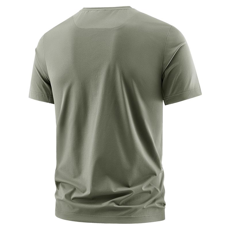 Solid color short-sleeved t-shirt men's half-sleeved top round neck loose t-shirt