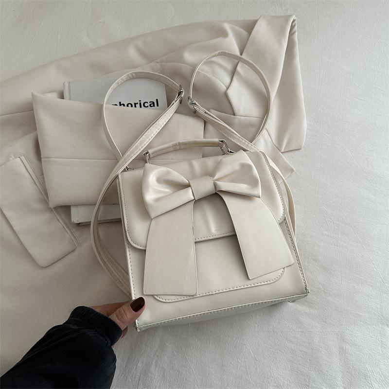 Fashionable Butterfly Knot Shoulder Bag Trendy Street Style Pu Material Versatile Backpack